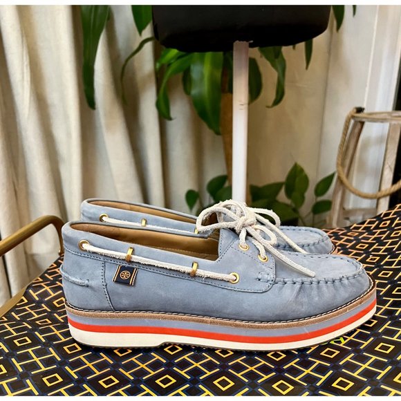 Tory Burch Shoes - ♦️♦️ AUTHENTIC TORY BURCH BLUE SUEDE BOAT SHOES  ♦️♦️